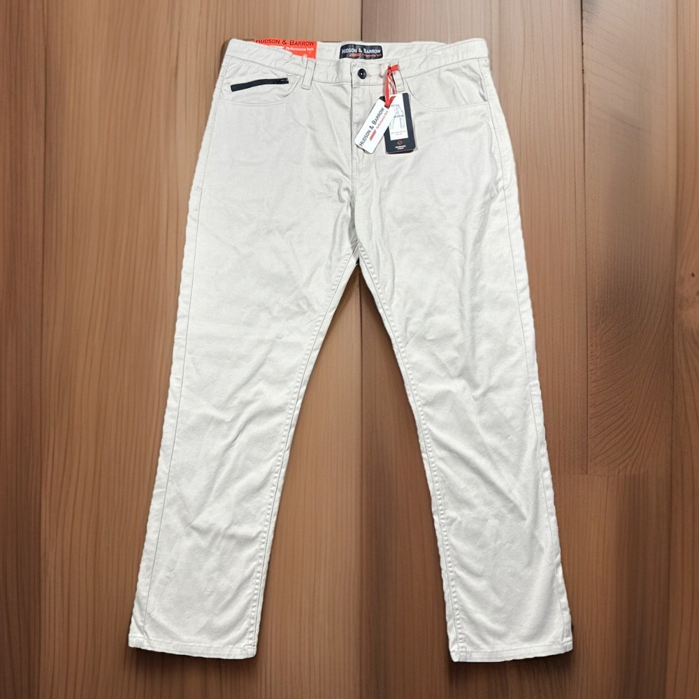 Hudson & Barrow Performance Tech Beige Pants Men's 36x30 NWT